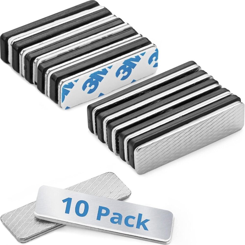 Adhesive Two-Piece Design Name Tag Magnets 10 Badge Holder Magnet, 1.75 x 0.5 in